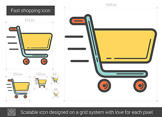 Image showing Fast shopping line icon.