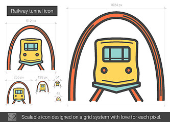 Image showing Railway tunnel line icon.