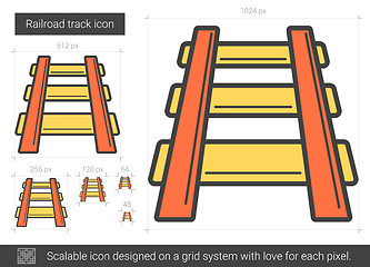 Image showing Railroad track line icon.