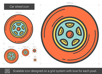 Image showing Car wheel line icon.