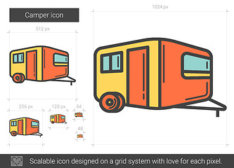 Image showing Camper line icon.