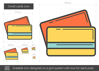 Image showing Credit cards line icon.