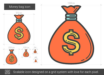 Image showing Money bag line icon.