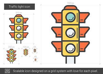 Image showing Traffic light line icon.