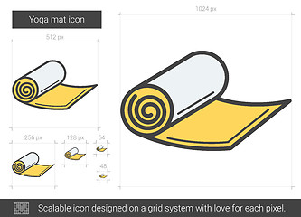 Image showing Yoga mat line icon.