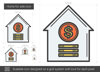 Image showing Home for sale line icon.