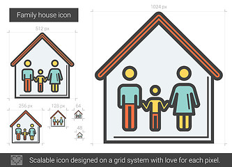 Image showing Family house line icon.