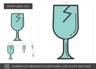 Image showing Broken glass line icon.