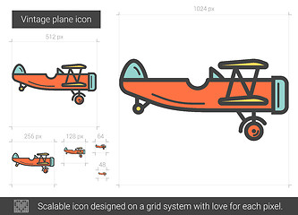 Image showing Vintage plane line icon.