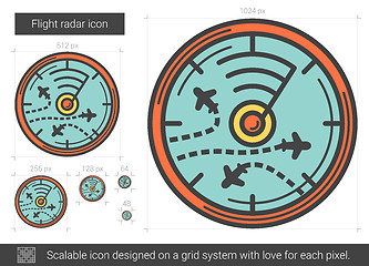 Image showing Flight radar line icon.