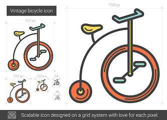 Image showing Vintage bicycle line icon.