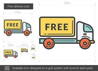 Image showing Free delivery line icon.