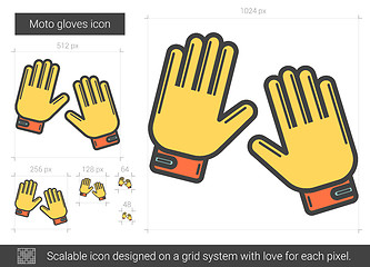 Image showing Moto gloves line icon.