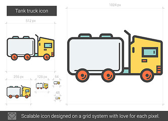 Image showing Tank truck line icon.