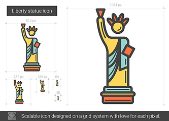 Image showing Liberty statue line icon.