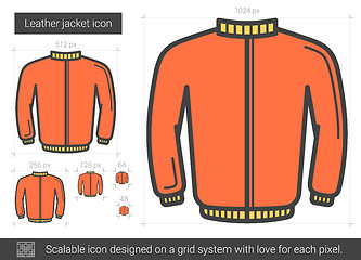 Image showing Leather jacket line icon.