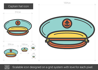 Image showing Captain hat line icon.