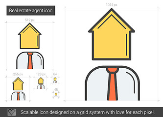 Image showing Real estate agent line icon.