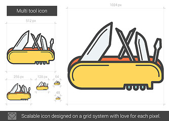 Image showing Multi tool line icon.