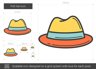 Image showing Felt hat line icon.