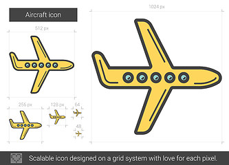 Image showing Aircraft line icon.