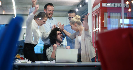 Image showing Startup Business Team At A Meeting at modern office building