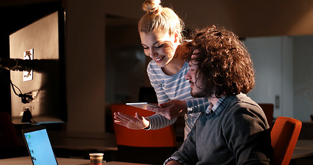 Image showing young designers in the night office