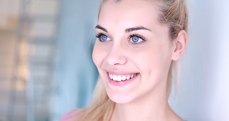 Image showing portrait of a beautiful young blond woman