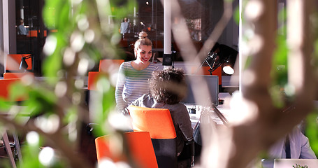 Image showing Business Team At A Meeting at modern office building