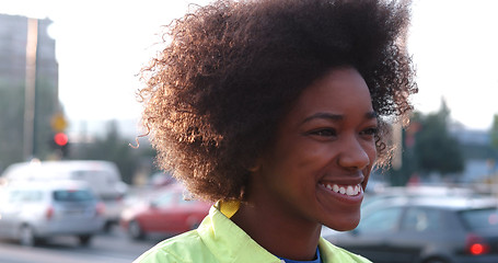 Image showing Portrait of multiethnic group of young people on the jogging