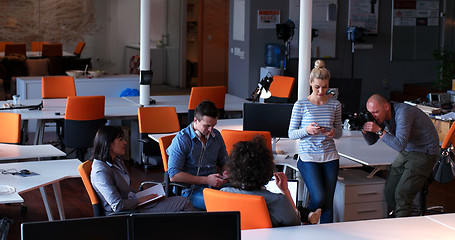 Image showing Startup Business Team At A Meeting at modern office building