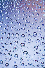 Image showing Water drops on melal background.