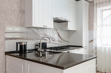 Image showing Modern white kitchen