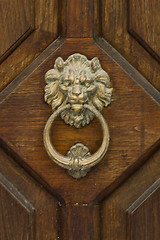 Image showing Ancient italian lion shaped door knocker.