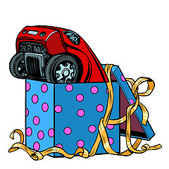 Image showing car in a gift box