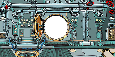 Image showing compartment or command deck of a submarine