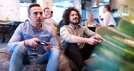 Image showing Office Workers Playing computer games