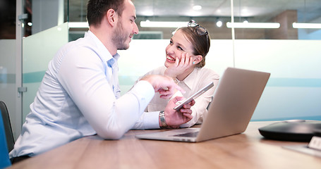 Image showing Business People Working With laptop in office