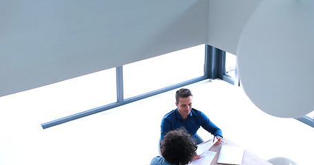 Image showing Startup Business Team At A Meeting at modern office building