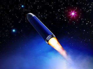 Image showing rocket flies in space