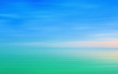 Image showing Abstract Motion Blurred Seascape Background In Blue Green Tone