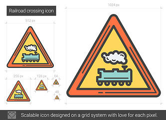 Image showing Railroad crossing line icon.