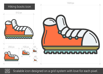 Image showing Hiking boots line icon.