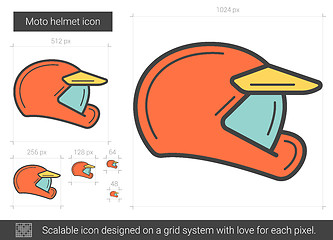 Image showing Moto helmet line icon.