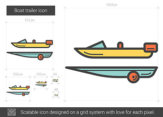 Image showing Boat trailer line icon.