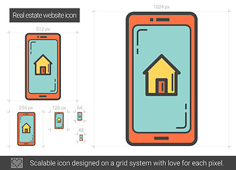 Image showing Real estate website line icon.