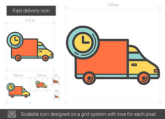 Image showing Fast delivery line icon.