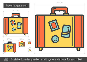 Image showing Travel luggage line icon.