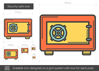 Image showing Security safe line icon.