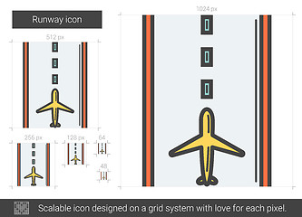 Image showing Runway line icon.